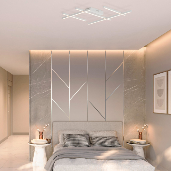 Plafoniera bianca led 63w 3000k design sper soggiorno moderno Plafoniera bianca led 63w 3000k design sper soggiorno moderno