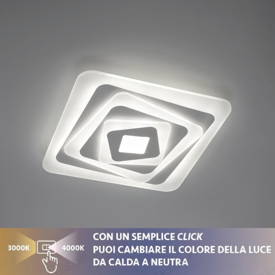 Plafoniera vivida cleo bianca led 38w 3000k 4000k