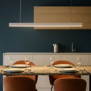 Lampadario orizzontale da cucina bianco led 36w vivida segmento