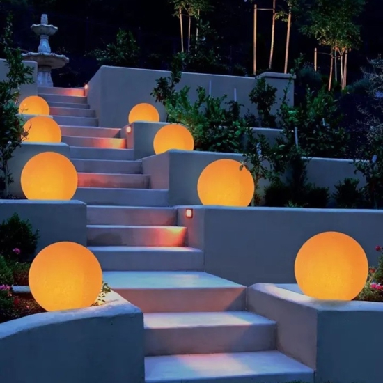 Lampade da giardino sfera oh! mars 75cm marrone linea light