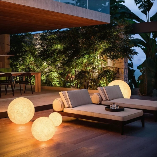 Lampade da giardino sfera oh! mars 75cm marrone linea light
