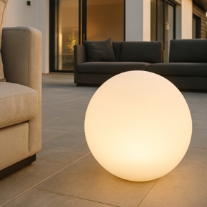 Visualizza i dettagli per Lampada da giardino sfera bianca 55cm linea light oh! garden Lampada da giardino sfera bianca 55cm linea light oh! garden