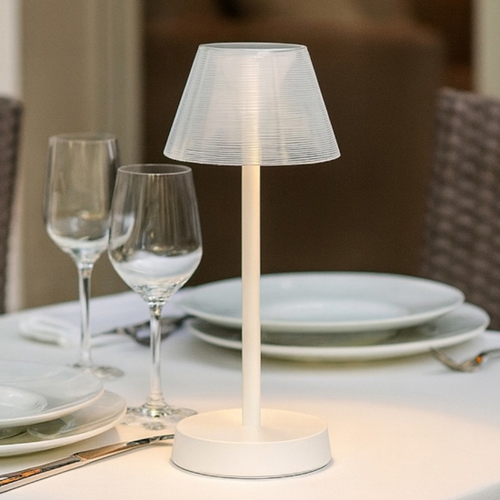 Lolita tl lampada da tavolino da esterno bianca led 3000k senza fili ideal lux