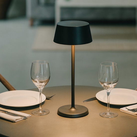 Pure tl ideal lux lampada da esterno portatile nera per tavolino Pure tl ideal lux lampada da esterno portatile nera per tavolino