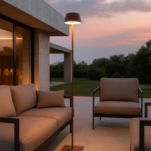 Piantana da esterno pure pt ideal lux marrone