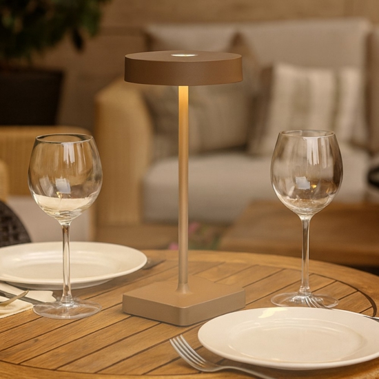 Ondaluce lt tap lampada da tavolino per esterno corten senza fili