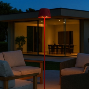 Piantana da esterno senza fili rossa led 3000k