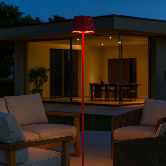 Piantana da esterno senza fili rossa led 3000k Piantana da esterno senza fili rossa led 3000k