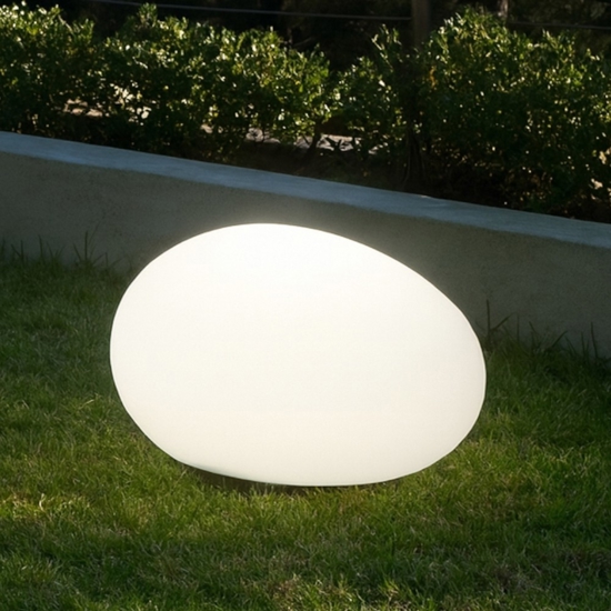 Sasso pt1 ideal lux lampada per giardino sfera bianca