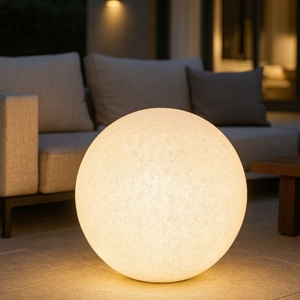 Visualizza i dettagli per Doris pt1 d48 lampada sfera per esterno bianca effetto granito Doris pt1 d48 lampada sfera per esterno bianca effetto granito