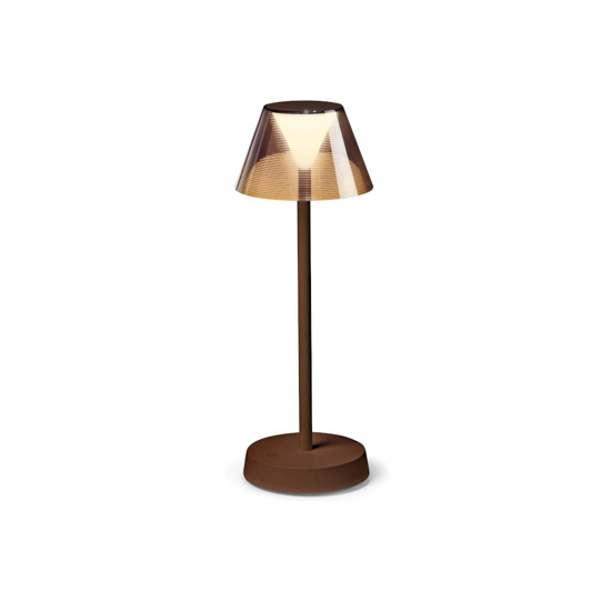 Ideal lux lolita tl lampada da tavolino marrone portatile da esterno