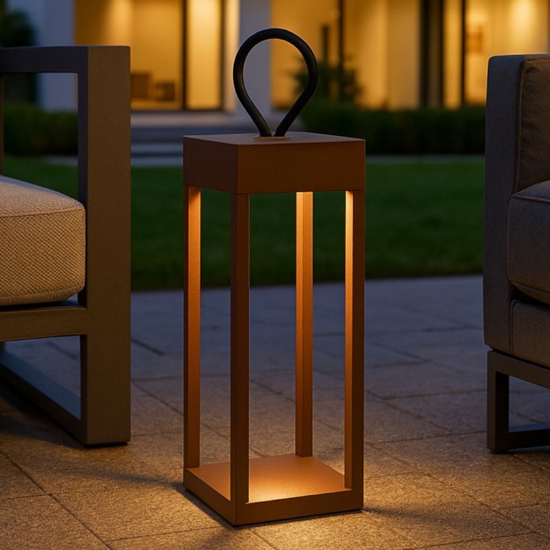 Lampada da tavolo per esterno enya tl ideal lux marrone ip54 led