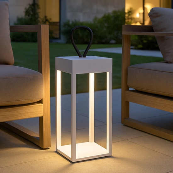 Enya tl ideal lux lampada da tavolo bianca per esterno portatile led ip54