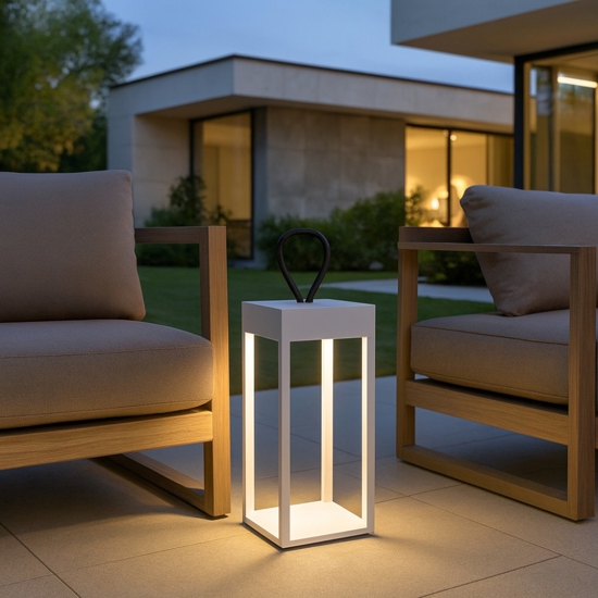 Enya tl ideal lux lampada da tavolo bianca per esterno portatile led ip54