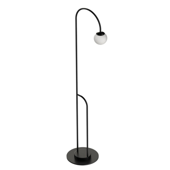 Piantana da esterno design ip65 nero sfera bianca led 3000k