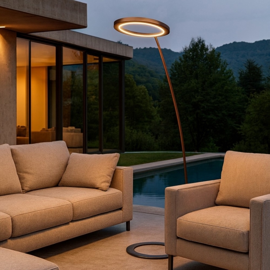Piantana per esterno linea light lira marrone led ip65