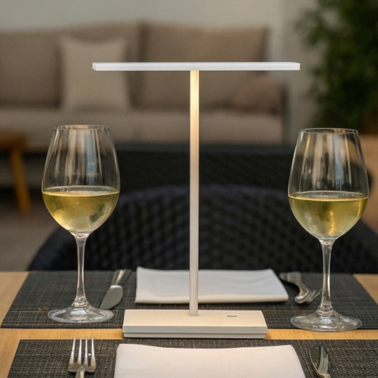 Lampada da tavolo portatile dubcolor linea light bianca led
