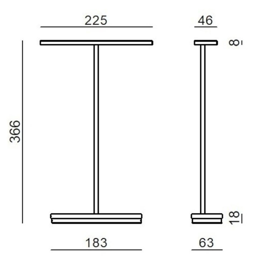 Lampada da tavolo portatile dubcolor linea light bianca led