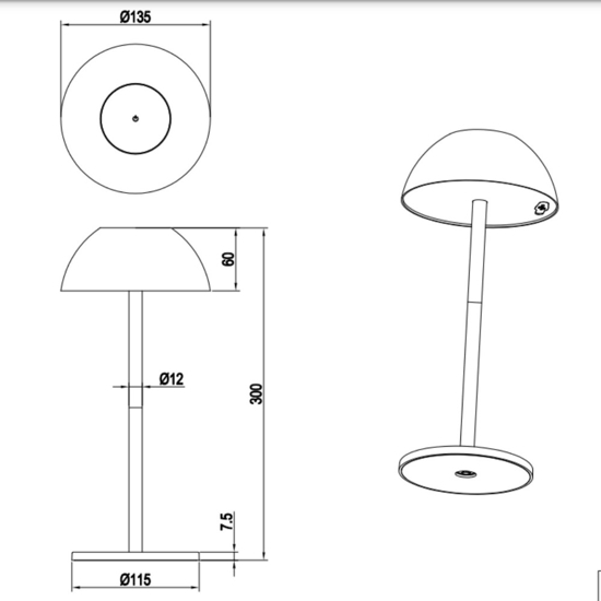 Lampada per tavolo da esterno senza fili sabbia moderna ricaricabile led 1.7w 3000k