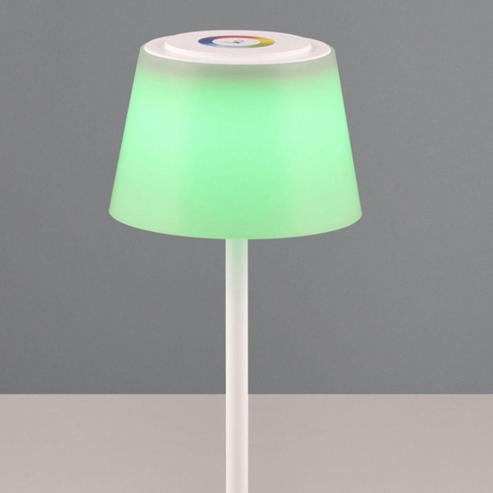 Lampada da tavolo senza fili per esterno led cct rgb dimmerabile bianca Lampada da tavolo senza fili per esterno led cct rgb dimmerabile bianca