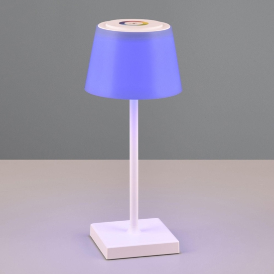Lampada da tavolo senza fili per esterno led cct rgb dimmerabile bianca Lampada da tavolo senza fili per esterno led cct rgb dimmerabile bianca