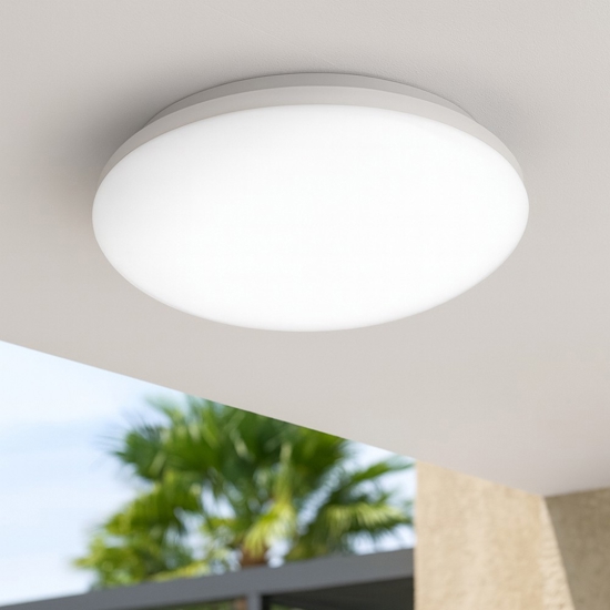 Ideal lux mib pl round plafoniera da esterno tonda led 4000k bianco ip65