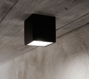 Techo pl1 big faretto da esterno ip54 ideal lux cubo nero