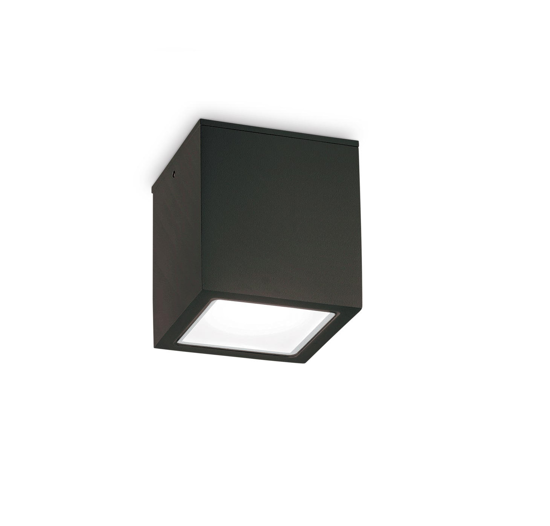 Techo pl1 big faretto da esterno ip54 ideal lux cubo nero