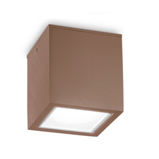 Ideal lux techo pl1 big faretto da esterno a soffitto marrone corten