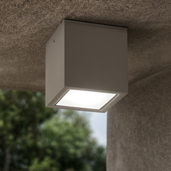 Techo pl1 big ideal lux faretto a soffitto grigio ip54 da esterno