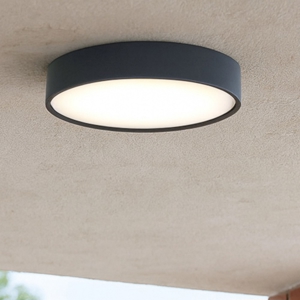 Plafoniera 16cm per esterno rotonda antracite 10w 3000k fp