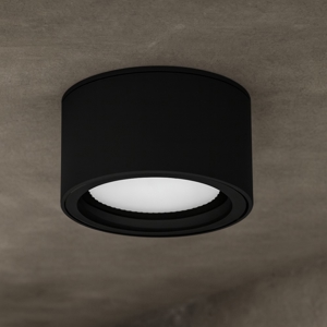 Faretto da soffitto tondo nero ip54