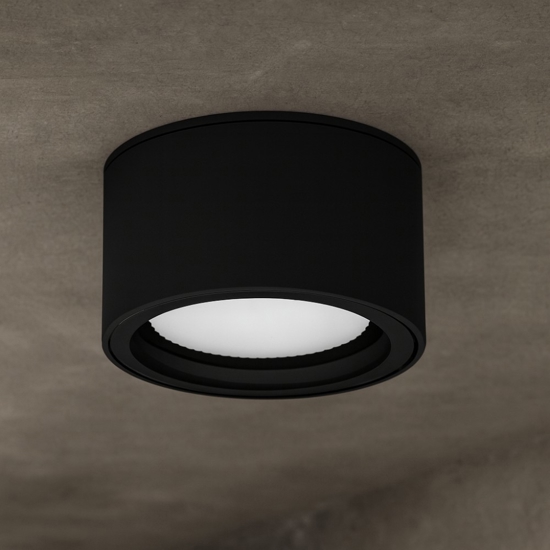 Faretto da soffitto tondo nero ip54