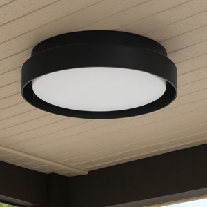 Plafoniera da esterno moderna nera rotonda led 20w 3000k