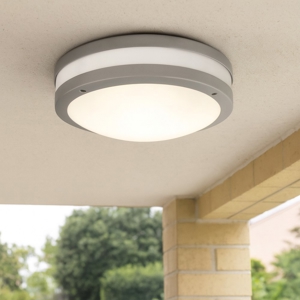 Plafoniera da esterno rotonda grigio gea luce ura