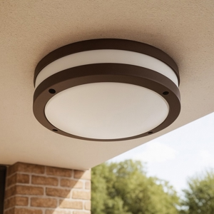 Plafoniera da esterno rotonda marrone gea luce ura