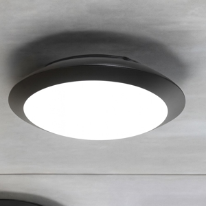 Plafoniera da esterno ip65 rotonda base nera ondaluce