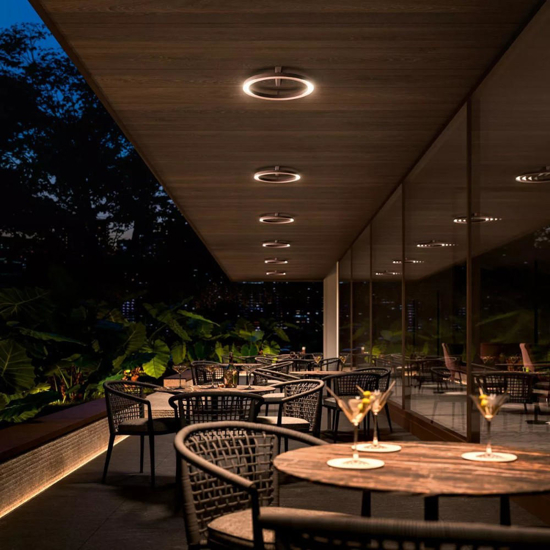 Plafoniera da esterno marrone led 3000k linea light lira ip65