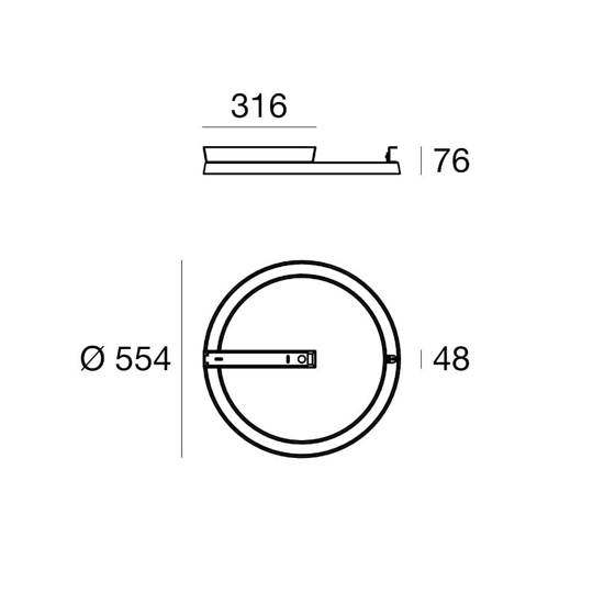 Plafoniera da esterno marrone led 3000k linea light lira ip65