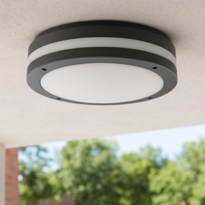 Plafoniera rotonda per esterno moderna antracite 11w 3000k