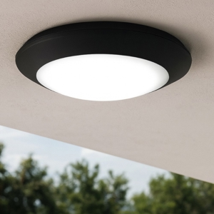 Plafoniera nera per esterni rotonda top light verona