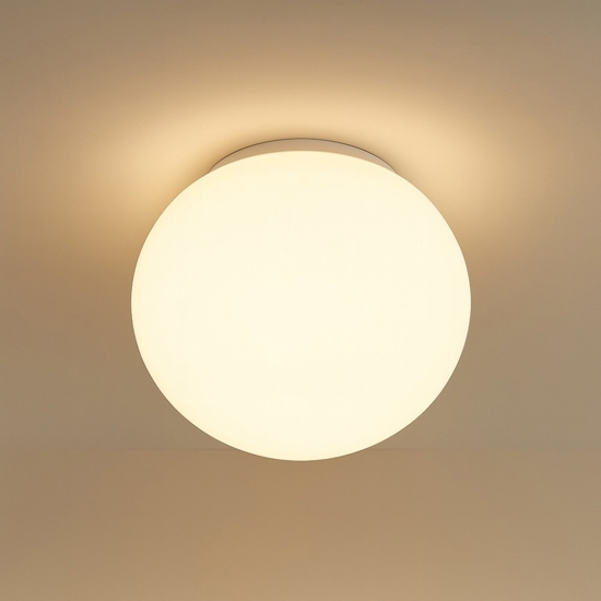Linea light oh! s65 plafoniera per esterno sfera bianca ip65