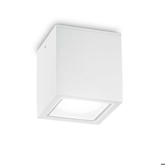Techo pl1 big faretto da esterno ip54 cubo bianco per soffitto