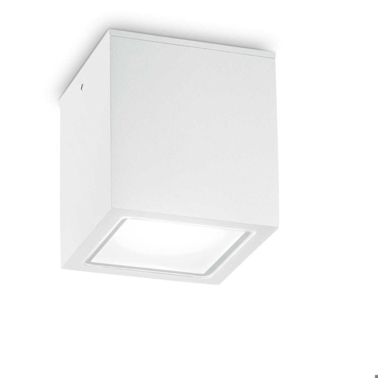 Ideal lux techo pl1 small faretto a soffitto per esterno cubo bianco