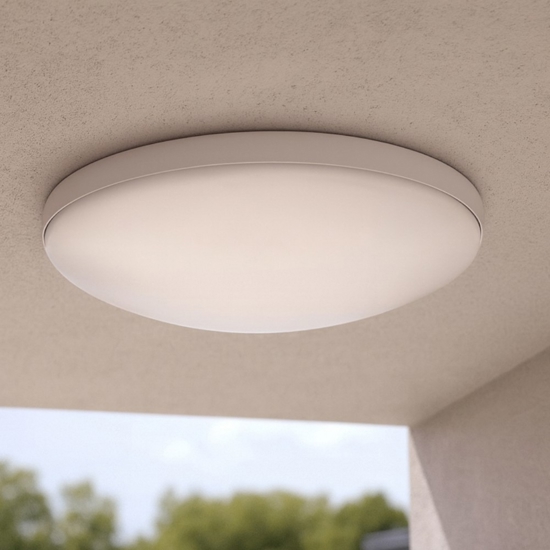 Ideal lux mib pl round plafoniera da esterno tonda led 3000k bianca ip65