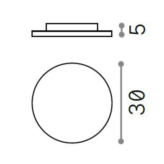 Ideal lux mib pl round plafoniera da esterno tonda led 3000k bianca ip65