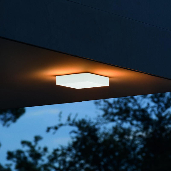 Snow pl 3000k ideal lux plafoniera da esterno quadrata led 3000k ip65