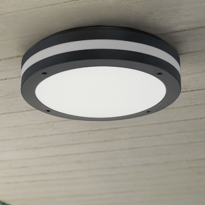 Visualizza i dettagli per Plafoniera da esterno antracite con sensore movimento 11w 3000k Plafoniera da esterno antracite con sensore movimento 11w 3000k