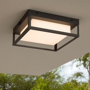 Plafoniera quadrata da esterno antracite led 14w cct