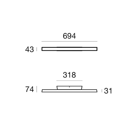 Plafoniera led 3000k per esterno ip 65 nera linea light lira Plafoniera led 3000k per esterno ip 65 nera linea light lira